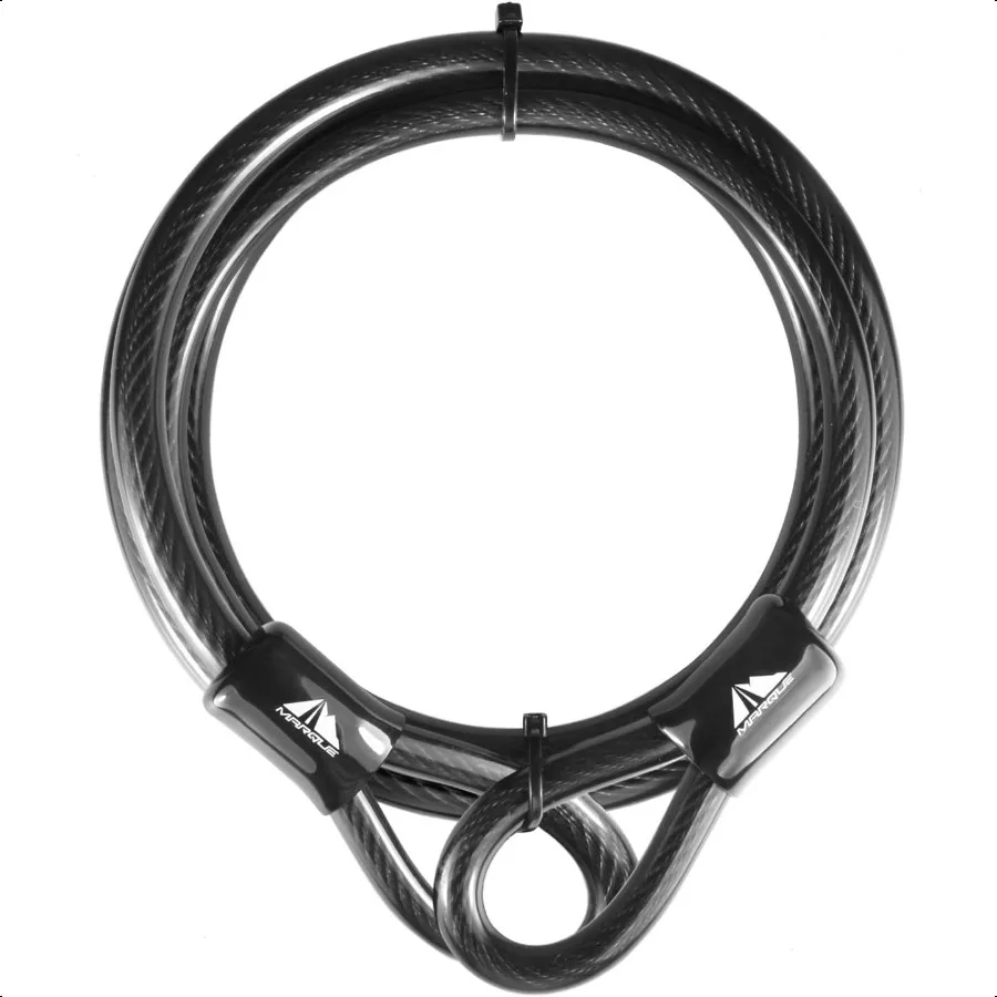 

Защитный стальной трос, 3 8 дюймов, толщина 10 мм (4 фута, 7 футов, 15 футов, 20 футов или 30 футов), плетеный стальной трос с виниловым покрытием и двойным уплотнительным концом с петлей