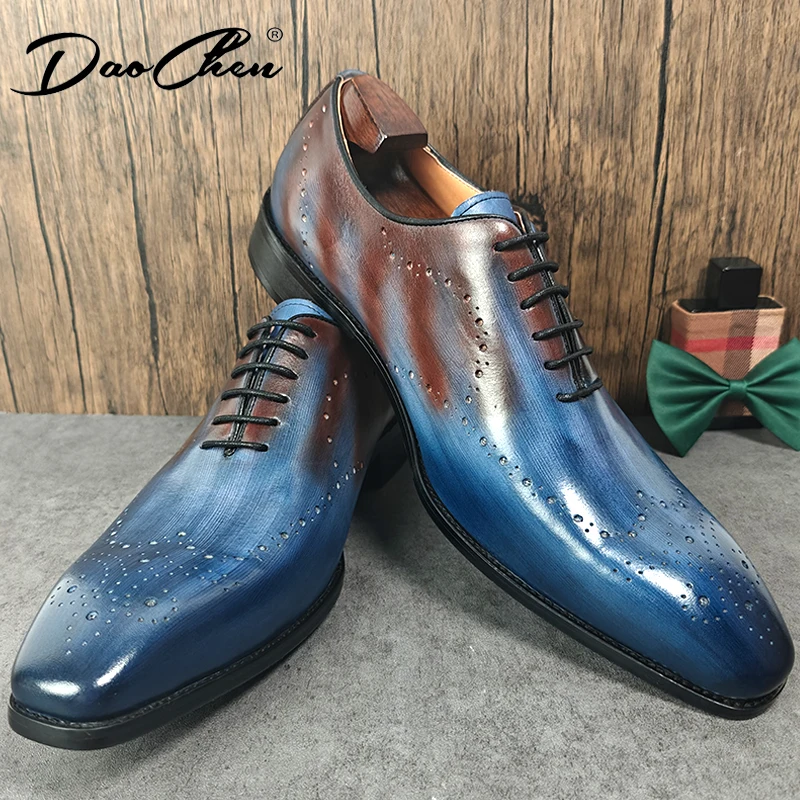 

Luxury Mens Leather Shoes Cow Leather Lace Up Pointed Casual Dress Man Shoe Wedding Office Oxford Derby Brogue Shoes For Men