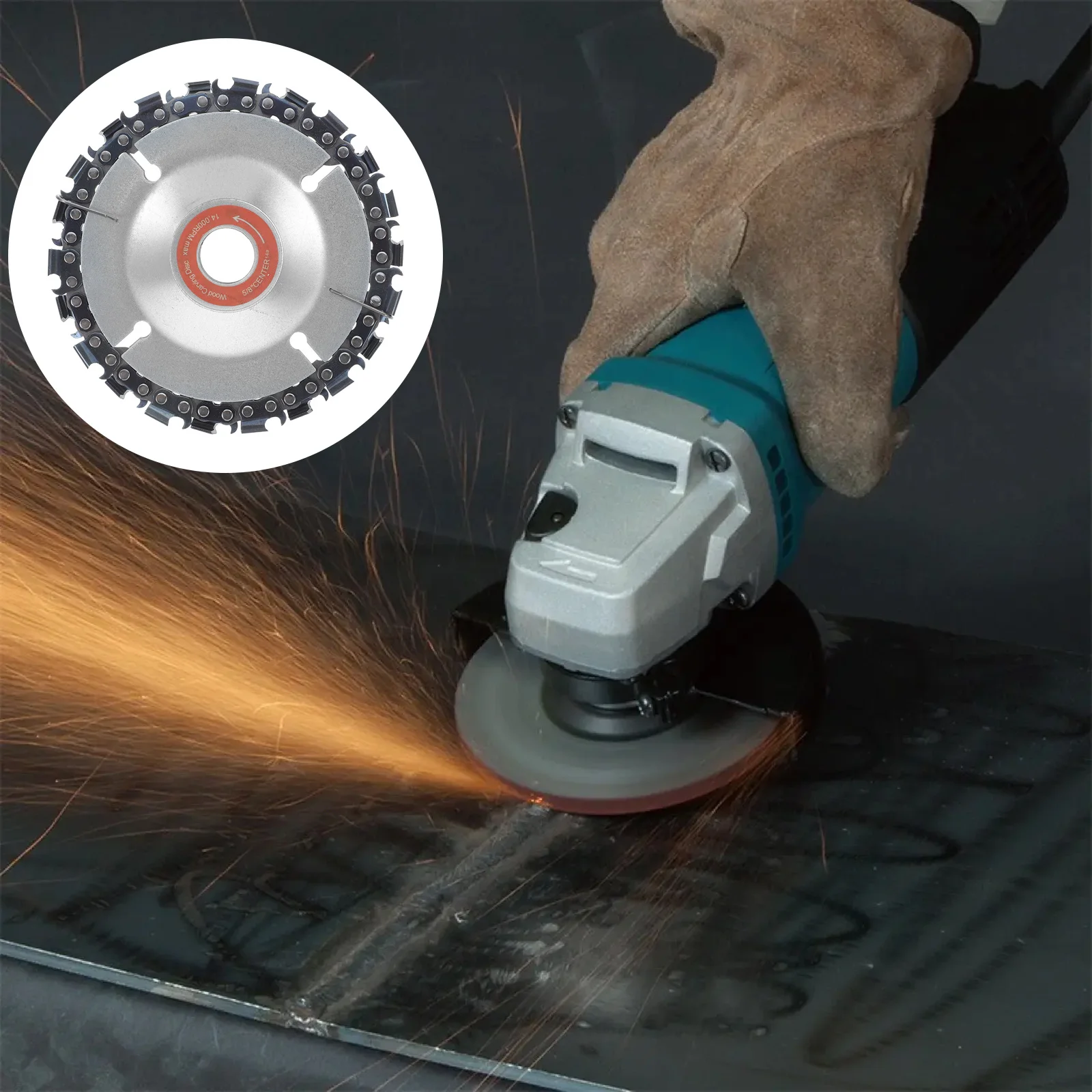 

22 Tooth Grinding For Wood Carving Disc 4 Inch Wood Carving Disc Plastic Cutting Angle Grinder Tool Saw Chain Set