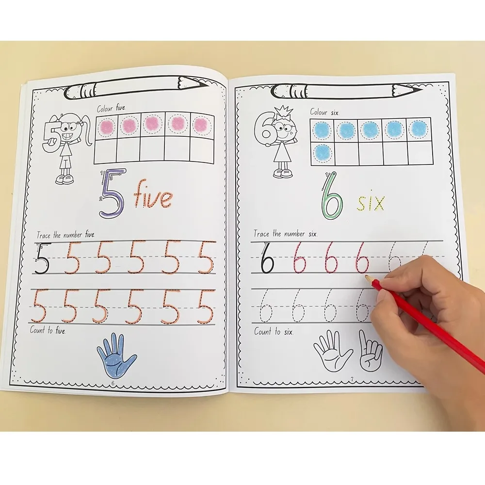 A4 Size Number 0-30 Tracing Practice Workbook Preschool Math Learning Kindergarten Numbers Writing Coloring Book Montessori