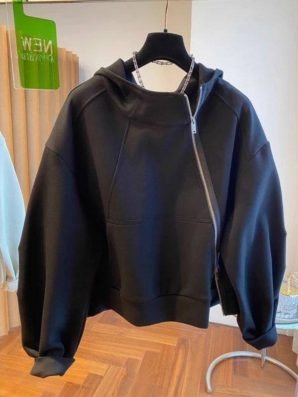 

Мужская толстовка-худи большого размера 300 Pou в стиле ретро с двойной молнией, капюшоном и дизайнерским верхом, осенне-зимняя повседневная уличная одежда