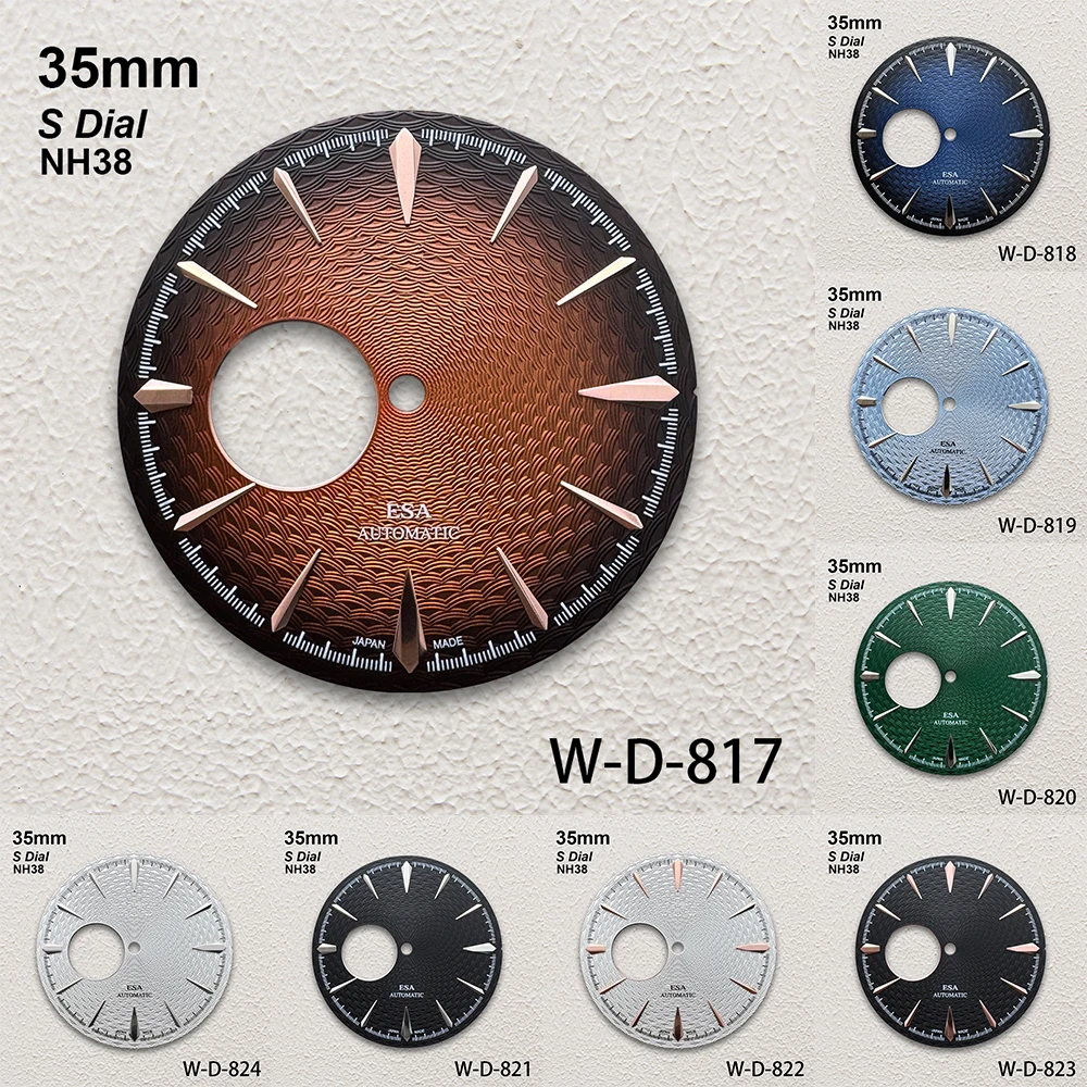 35mm S Logo Cocktail Hollow Out Dial Fit NH38/NH35/NH36 Movement High-Quality Weave Dial Watch Modification Accessories