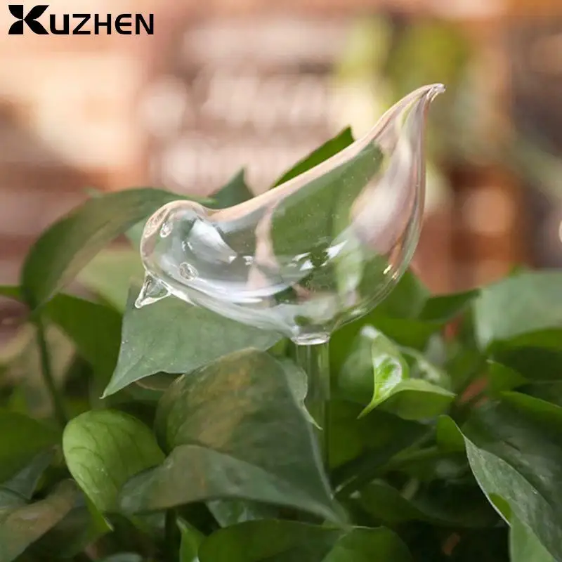 Automatic Watering Device Indoor Plants Automatic Watering Glass Bird Watering Tank Flower Plant Transparent Watering Device