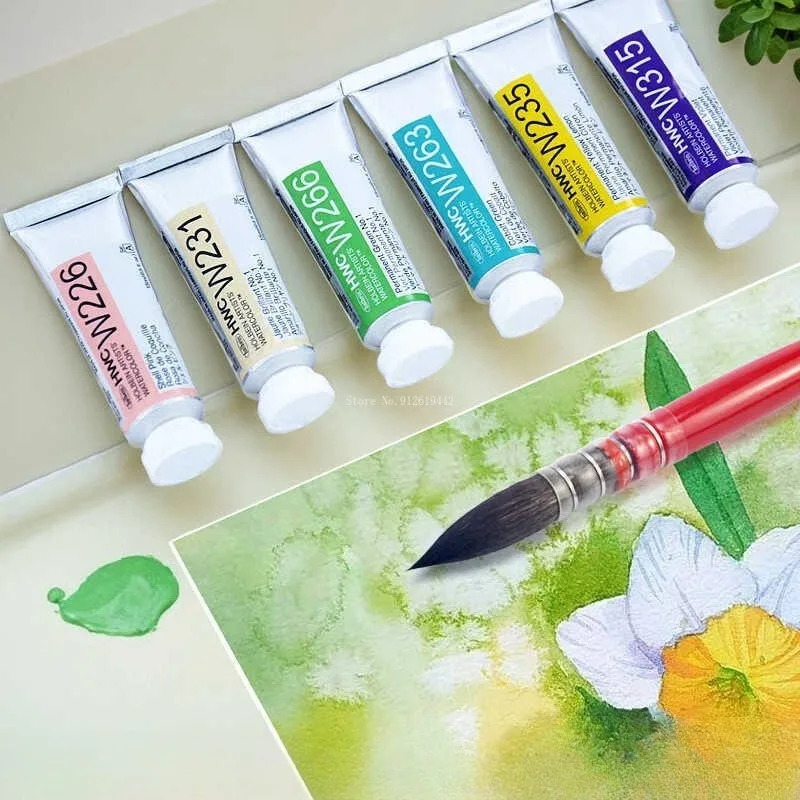 Pigment d'aquarelle Holbein 15 ml, tube individuel, portable, professionnel pour artistes, peinture détaillée, création d'aquarelle transparente