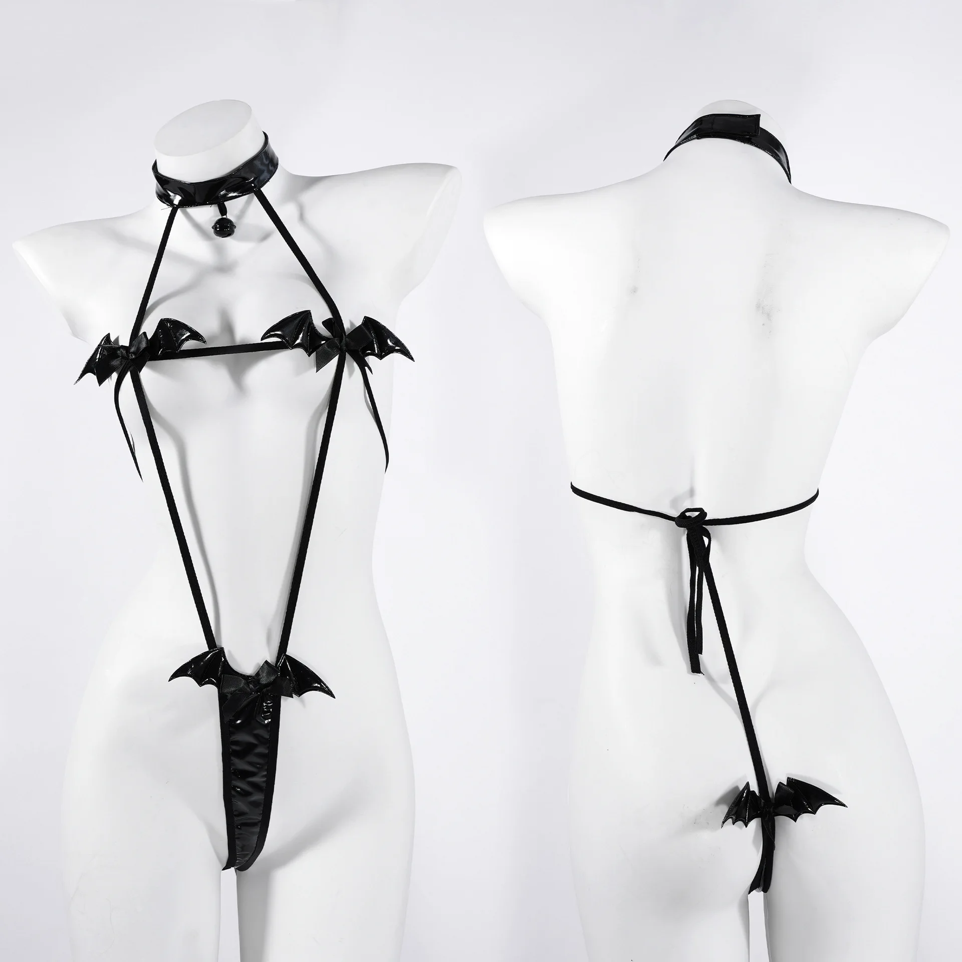 

Halloween Devil Bat Bikini Swimsuit Unifrom Women Straps Bandage Bodysuit Underwear Pajamas Outfits Costumes Cosplay