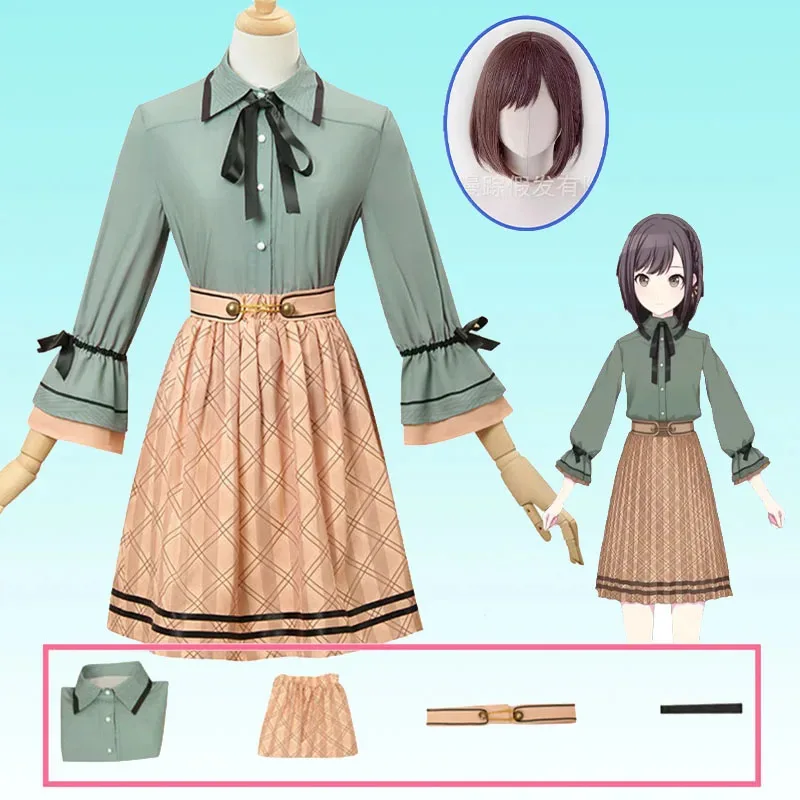 

Anime Project Sekai Shinonome Ena Cosplay Costume Top Dress Ena Daily Uniform Wig Suit Halloween Party Outfit for Women Girls