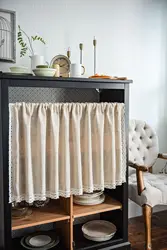 Nordic Style Short Dust Curtains White Pastoral for Kitchen Cotton Linen Wine Cabinet Door Window Small Wardrobe Half Curtain