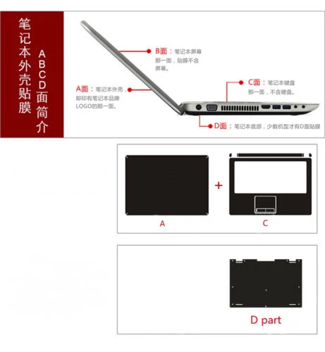 Sticker Skin Protector Cover for DELL Inspiron 13 Pro 5310 5320 5330 14Pro 5418 5420 5430 15Pro 5518 16 Pro 5620 5630 2021-2023