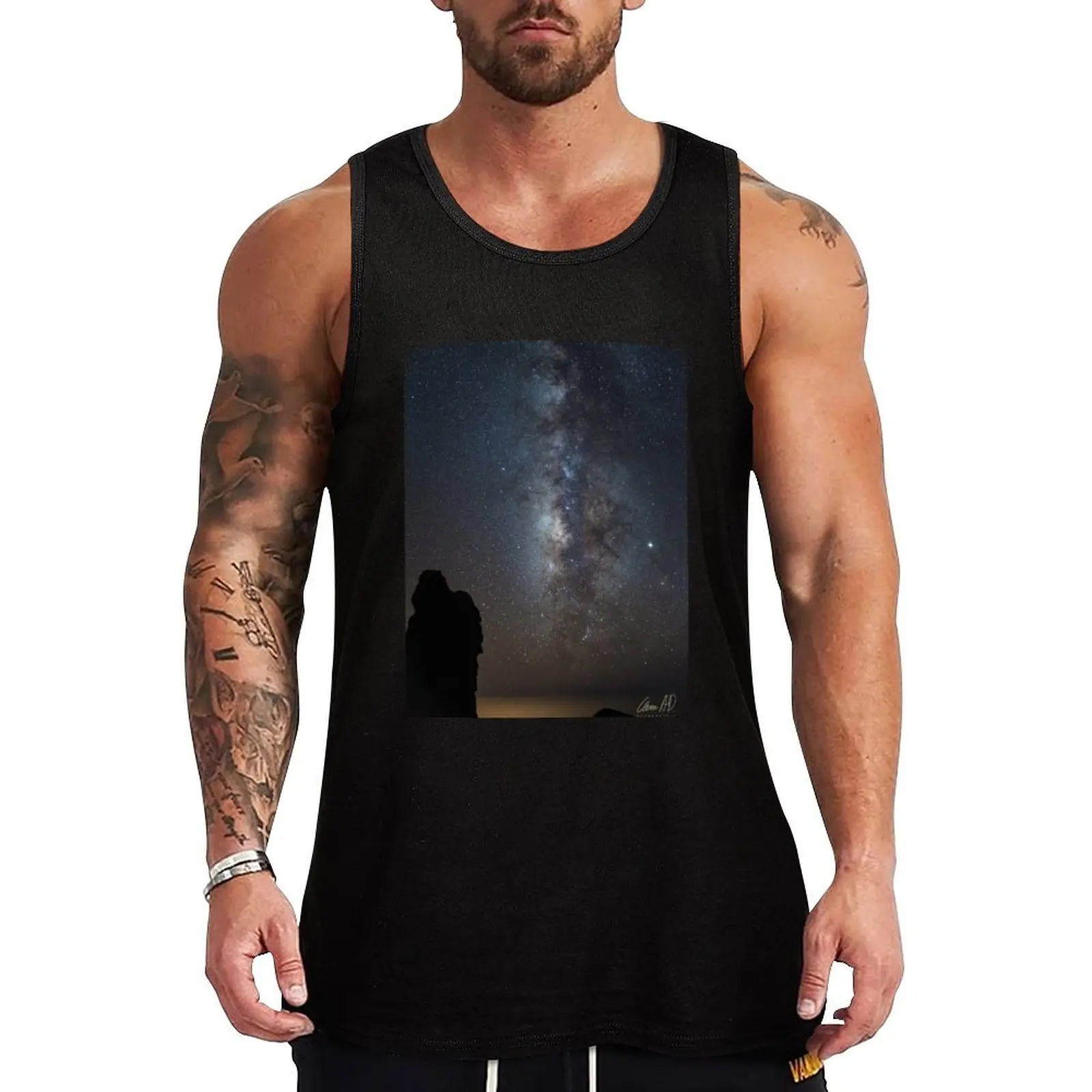 Camiseta sin mangas Milky Way, Jupiter y Roque de los Muchachos, camiseta sin mangas holgada, informal, para uso diario, sin mangas, para verano