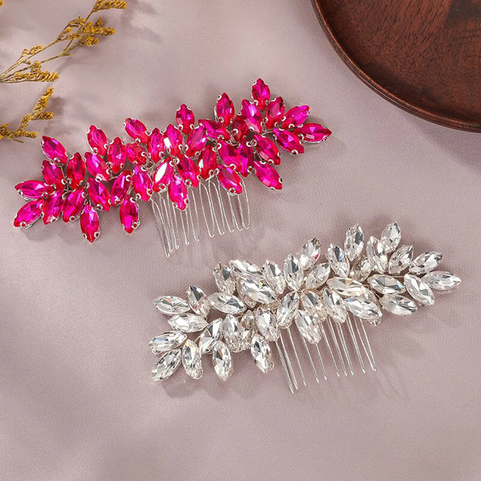 Peineta de Moda con Pedrería para Novia, Accesorios para el Cabello de Boda, Tiara Hecha a Mano para Mujer, Tocado de Fiesta