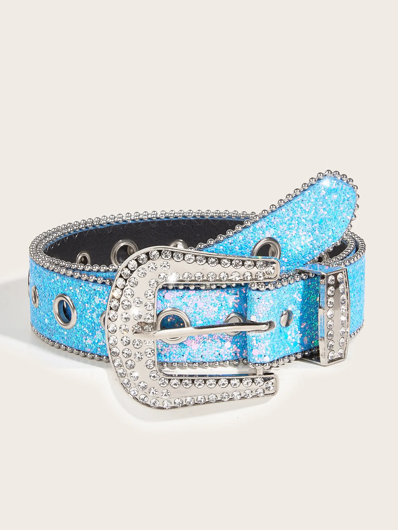 Stilvoller Strass-Gürtel im Western-Cowgirl-Stil, Y2K-Gürtel, glitzernder PU-Ledergürtel, BB-Gürtel, Jeans- und Kleider-Accessoires für Damen – Detail 18