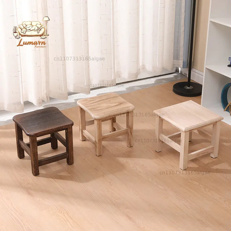 Nordic storage solid wood small stool, modern storage stool, home square shoe changing stool, fashionable and simple house