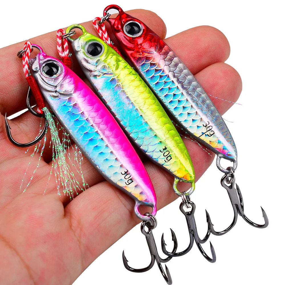 5Pcs Metal Vib Lure Kit Cast Jig Spoon 7/10/15/20/30g Shore Casting Jigging Fish Sea Bass Fishing Lure Artificial Bait Tackle image 5