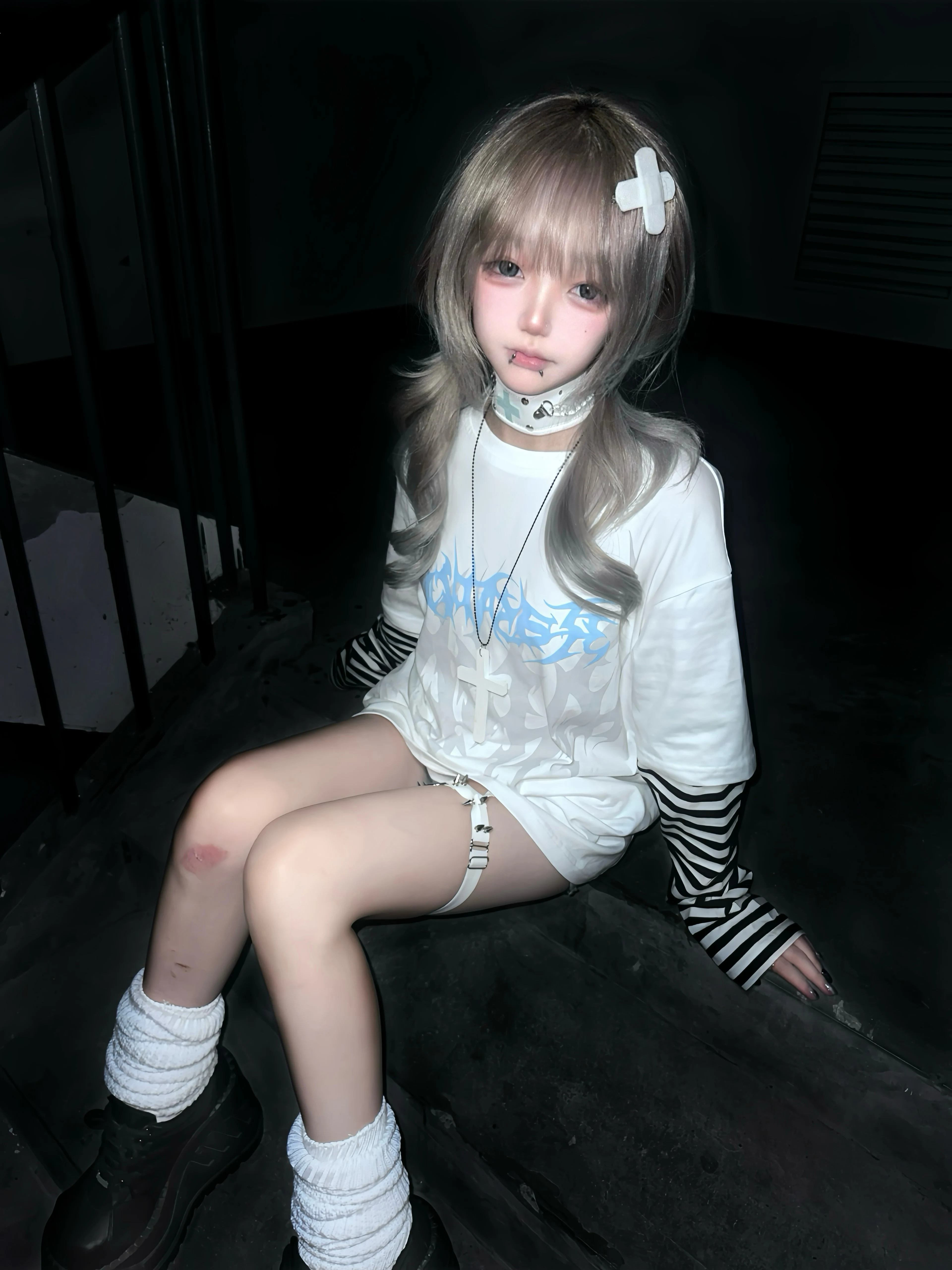 Japanese Mine Style Subculture Harajuku Fake Two-piece Splicing Long Sleeve Round Neck Loose Casual T-shirt Top For Women Autumn image 5