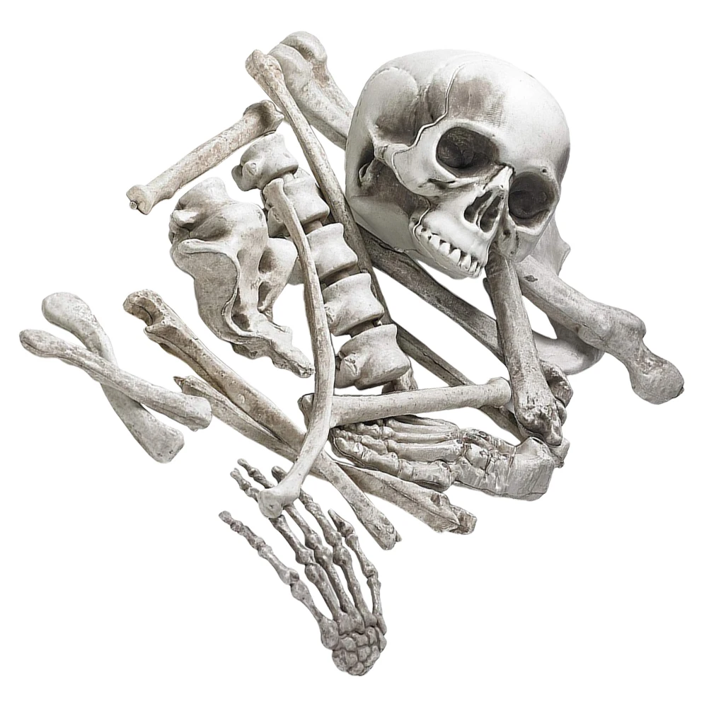 

19 White Bones Set Halloween Decoration Plastic Bone Props for Party DisplayHaunted House Scene Creepy Bones