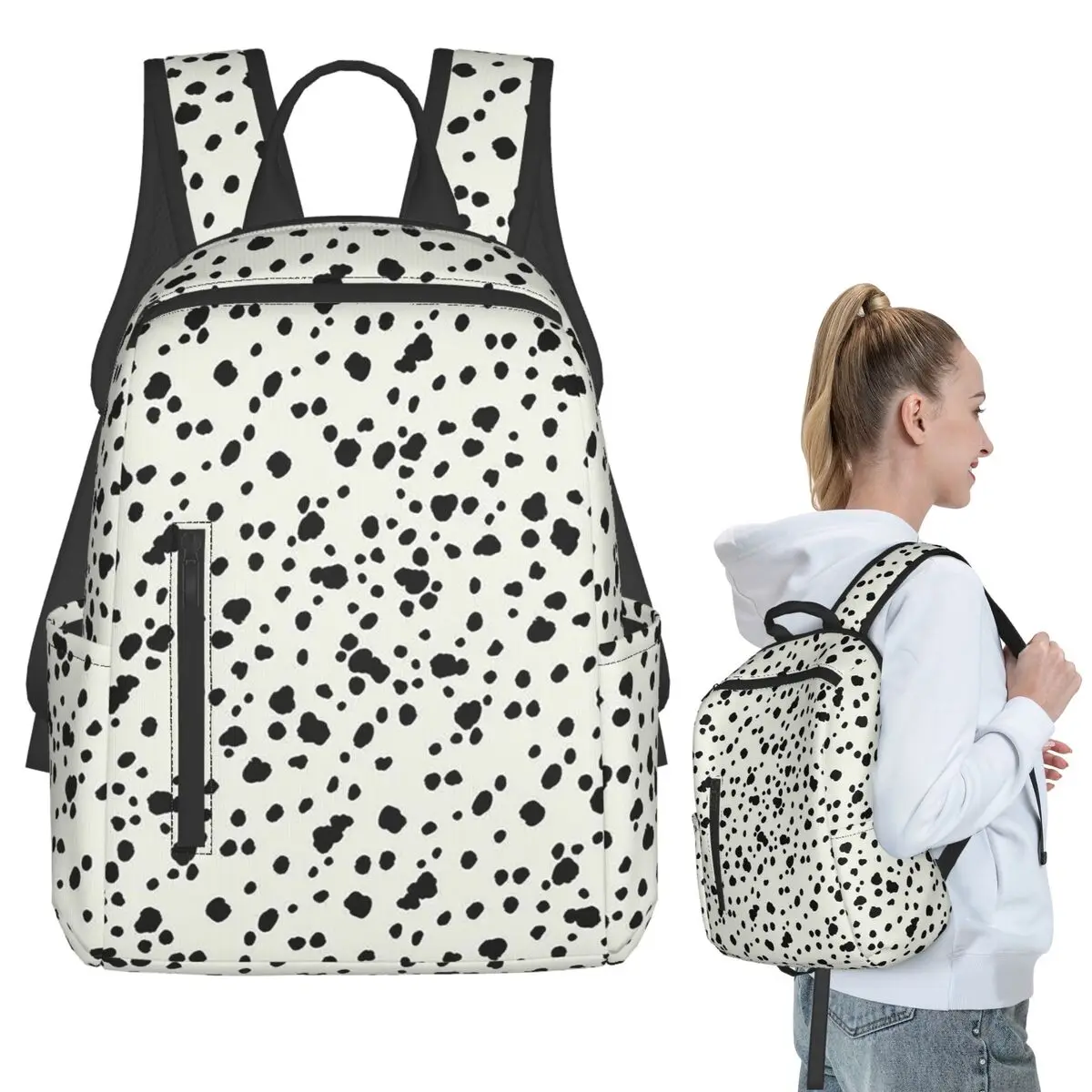 Dalmatian Dog Texture Backpack Student BookBag Boys Girls School Bag Laptop Shoulder Bags Men Women