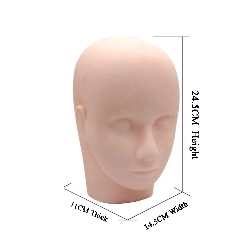 Silicone Artificial Fake Skin Human Head Model Tattoo Practice Skin Microblading Permanent Makeup Training Head PMU Accessories