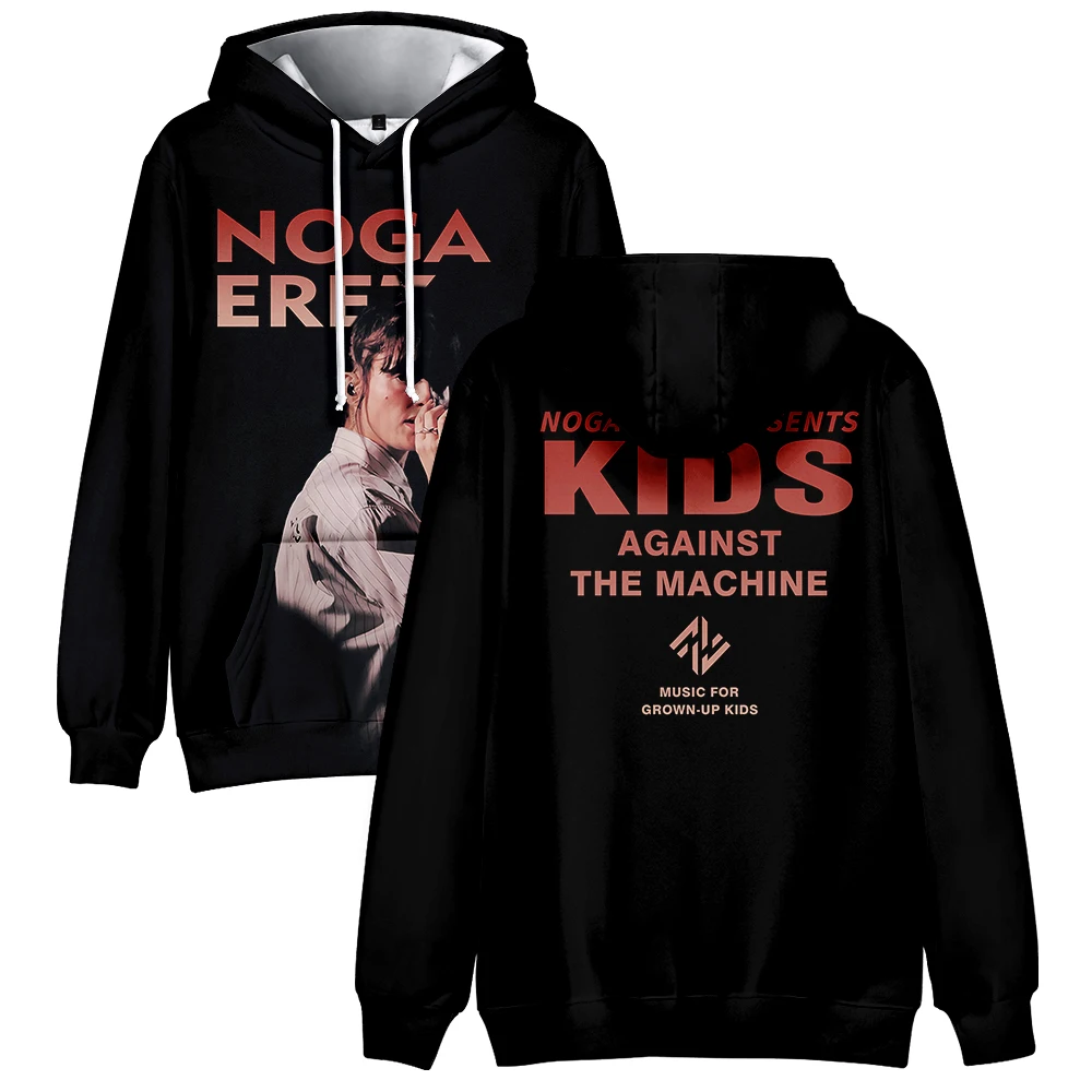 Noga Erez KIDS Against The Machine World Tour 2023 New Fashion Long Sleeve Streetwear Women Men Hooded Sweatshirt 3D Clothes