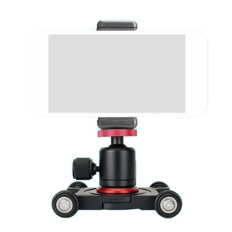 FEDI - Slider para Cámara con Rótula y Abrazadera para Teléfono, Dolly de Mesa de 4 Ruedas, Skater Manual con Rotación de 360° °   Panorama