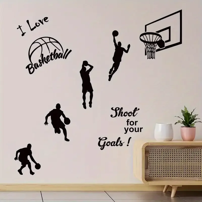 BRUP Basketball Silhouette Wall Decals - 