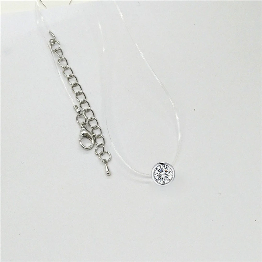 

-inlaid Zircon Pendant Necklace Fashion Necklaces Simple Gift for Women Miss