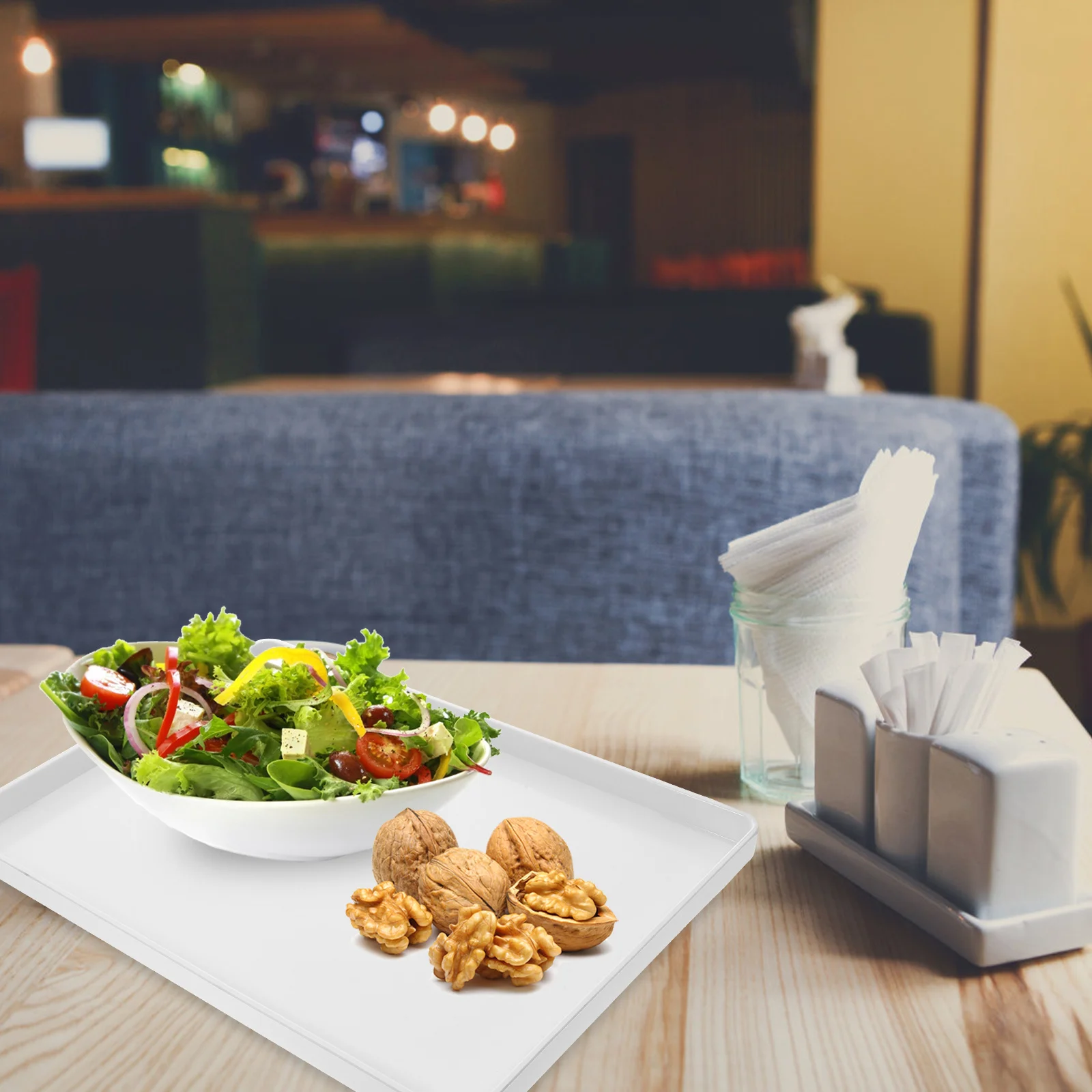 

Storage Tray Melamine Material Elegant Simple Serving Plate for Dry Fruits Bread Desserts Appetizers Home Hotel Restaurant