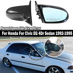 2x Manual Adjustable Car Door Side Wing Rearview Mirror Spoon Style Rear View Mirror For Honda Civic EG 4Dr 1992-1995 Sedan
