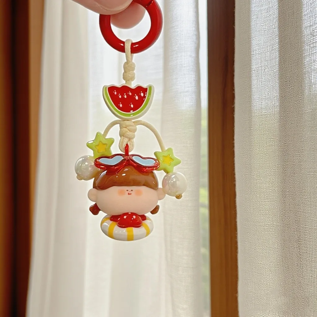 1/6 قطعة إكسسوارات رائعة على شكل قطرة الندى الصغيرة يمكنك صنعها بنفسك: حلقات مفاتيح متخصصة إبداعية وسحر على طراز الدوبامين