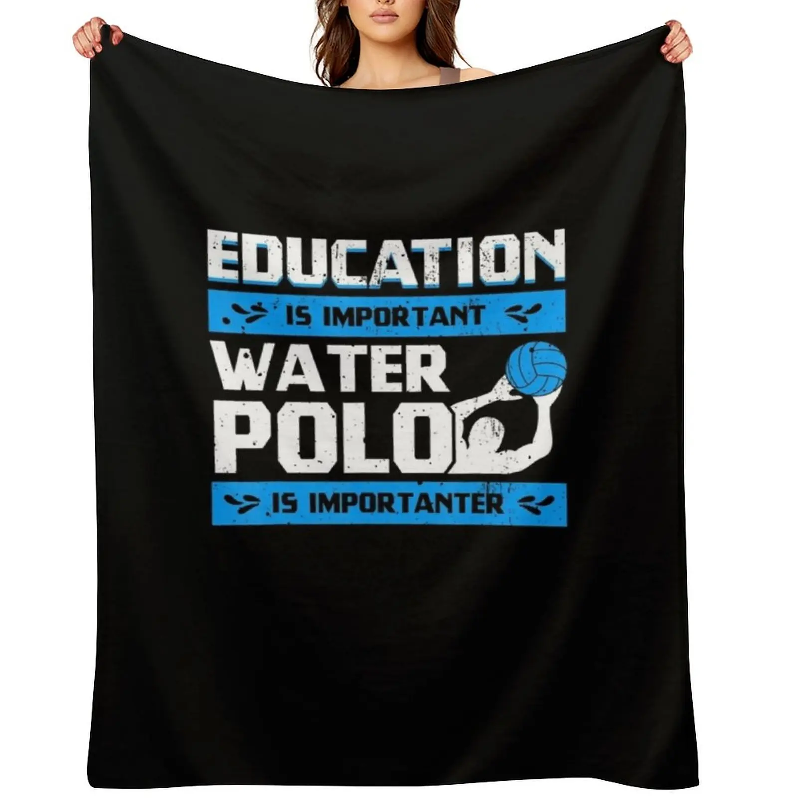 

Water Polo Enthusiast Funny Waterfootball Polo Athlete Sport Throw Blanket Flannel Designers Cute Plaid Soft Big Blankets