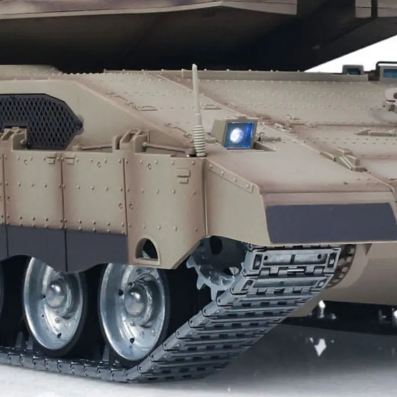 

Новый радиоуправляемый танк Heng Long 1/16 IDF Merkava MK IV 3958 с полностью металлическим шасси, дорожными колесами, ИК-пушкой с откатом и вращением на 360°