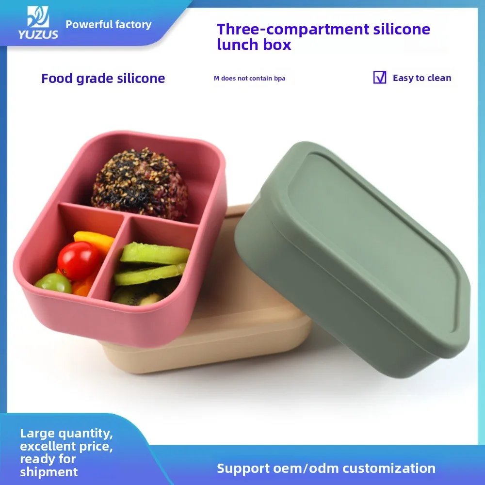 

Силиконовый ланч-бокс, специальный нагревательный ланч-бокс для микроволновой печи, коробка для хранения свежести с разделенным отделением, пищевой бенто-бокс