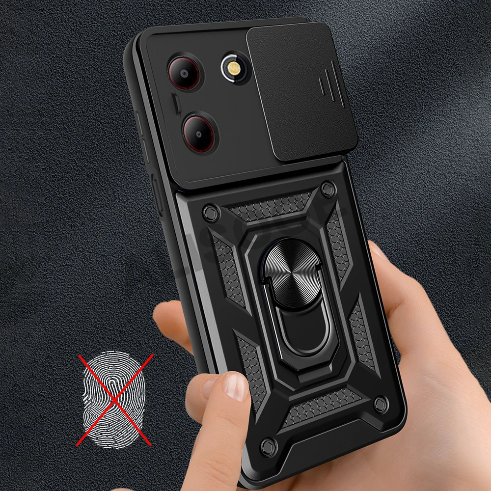 Slide Camera Armor Funda for ZTE Blade A54 A34 Case Push Lens Ring Stand Protection Cover for ZTE Blade A54 A34  Shockproof Capa