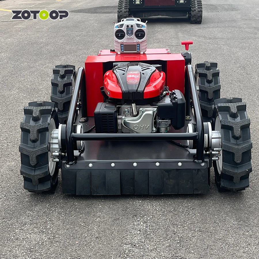 

.High Quality Wholesale 9HP Wheel Grass Cutter R obot Automatic Small Self Propelled Remote Control Lawn Mower for Stadium