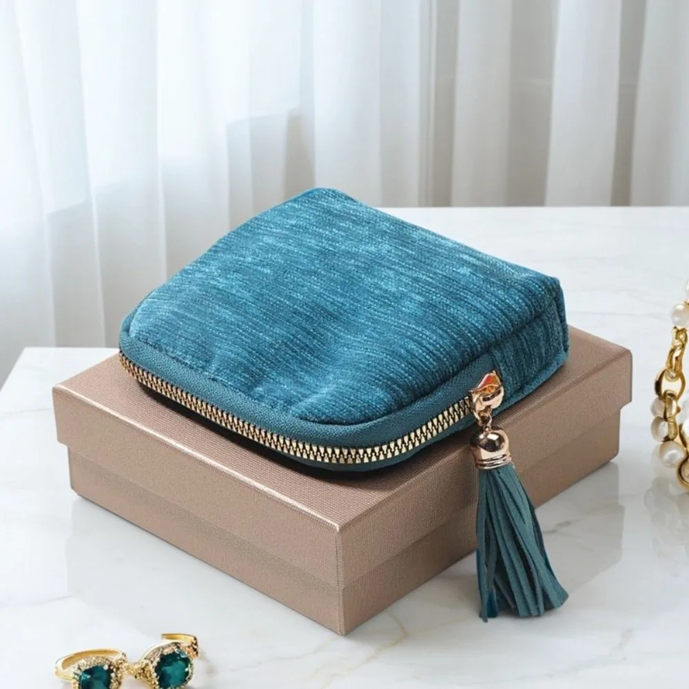 

Cosmetic Bag Five-Layer Jewelry Packing Bag Velvet Tassel Jewelry Storage Bag Large Capacity Organizer Jewelry Holder Bracelets