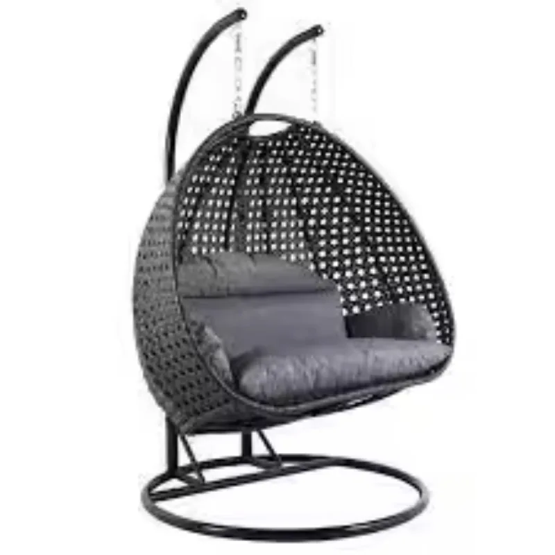 Hot selling swing hanging chair/ outdoor double egg shape swing chair/ rattan hanging swing chair for sell