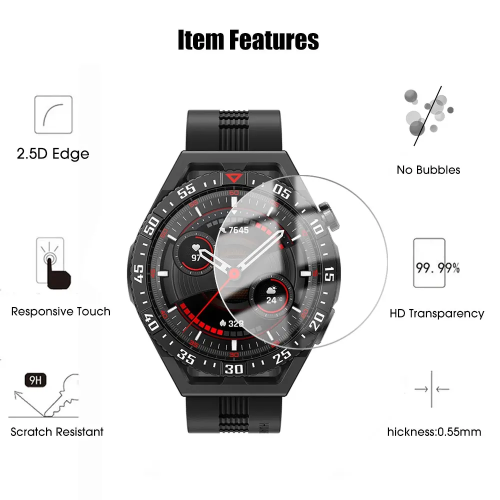 5-1PCS Cover protettiva per schermo in vetro temperato per Huawei GT3 SE Smart Watch Accessori Pellicole protettive anti-impronte