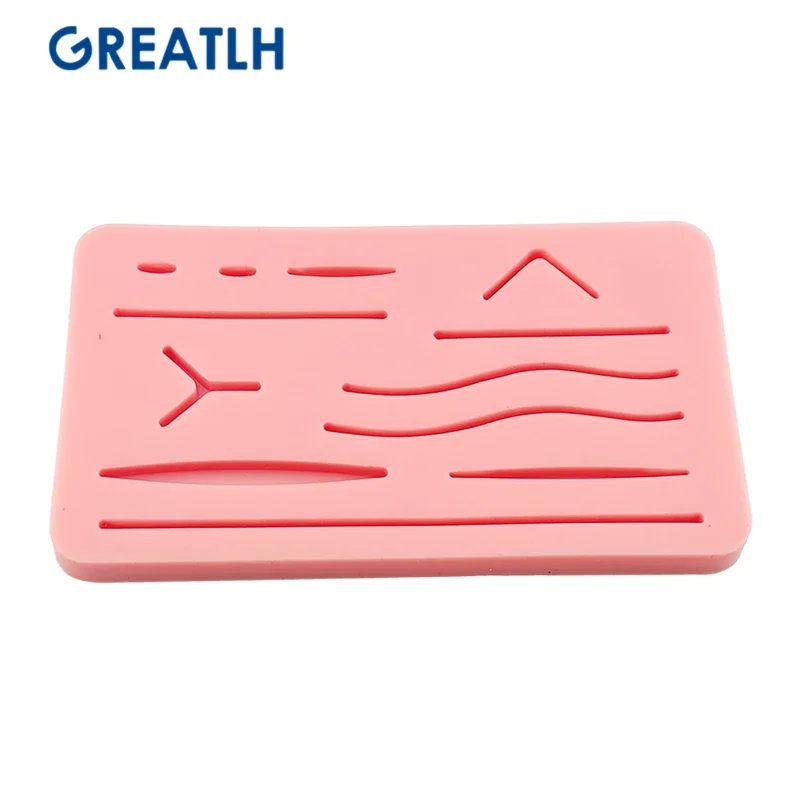 GREATLH Silicone Suture Practice Pad Skin Suture Practice Kit Model with Wound Medical Student Practice Training Model