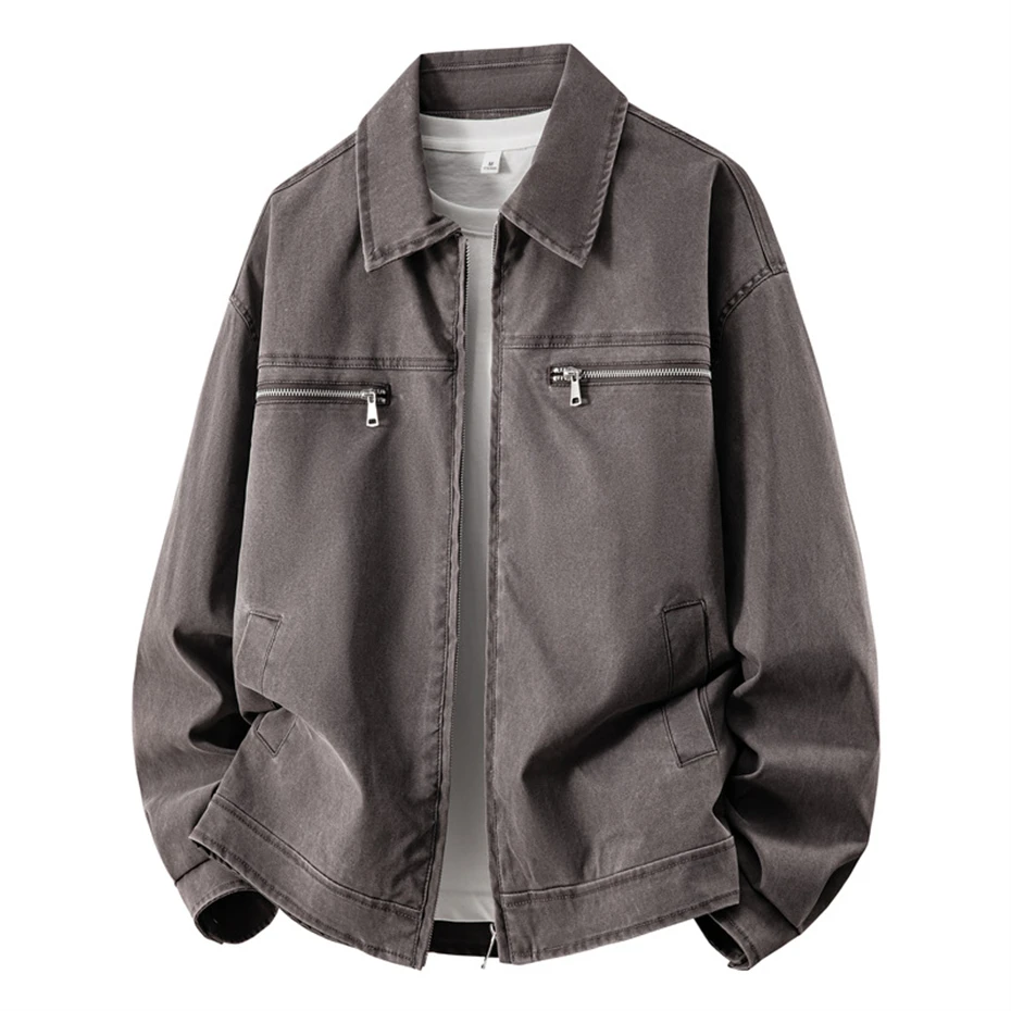 Vintage Cargo Jackets Men Fashion Casual Jacket Coat Male