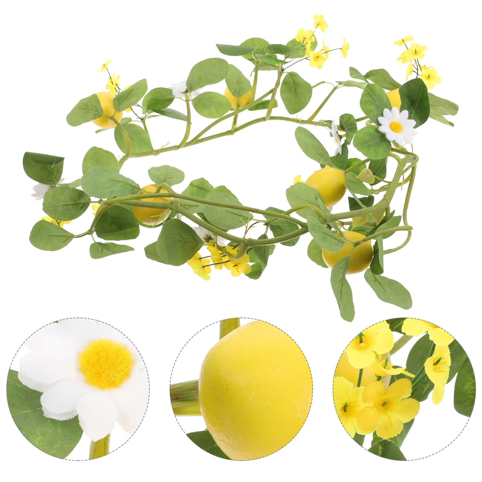 

Artificial Lemon Garland Garland Fake Lemon Stem With Leaves Spring Greenery Decor For Home Door Holiday Party