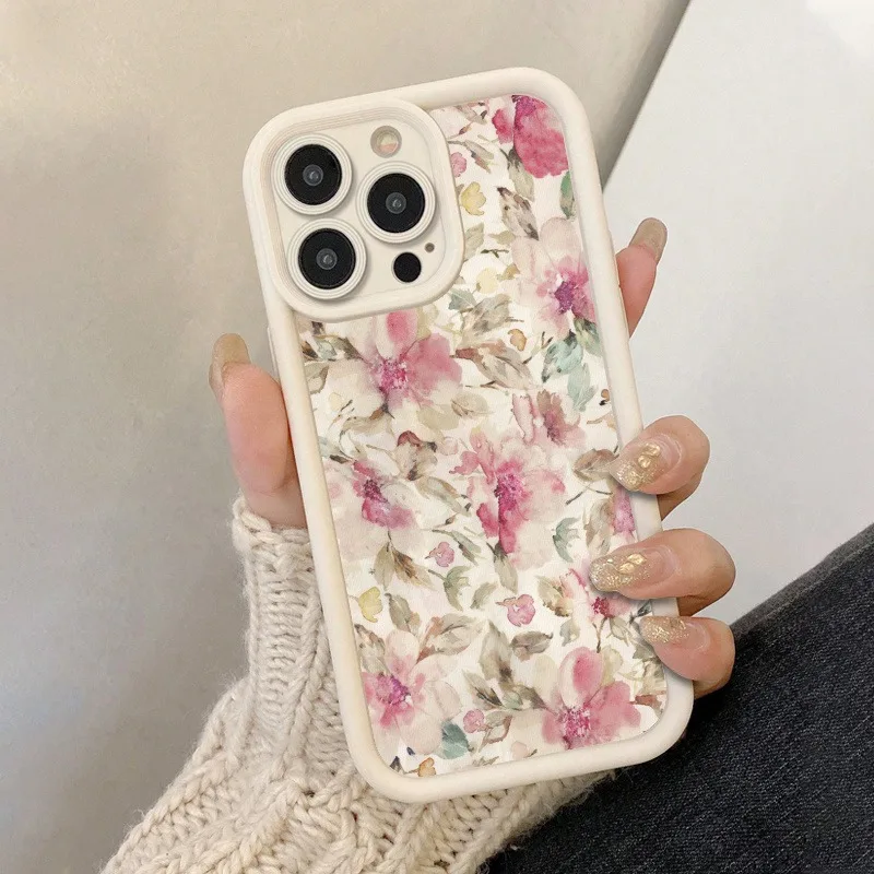 

Soft Watercolor Pink Floral Pattern Phone Case for iPhone 17 Pro Max Air 17E 16E 16 15 14 13 12 11 7 8 Plus XS X XR SE2020 Cover
