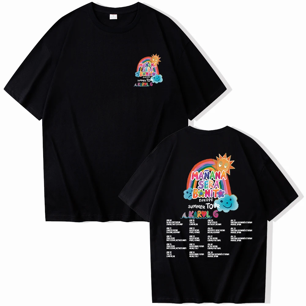 2024 Mañana Sera Bonito Europe Summer Tour Karol G T-shirt O-Neck Short Sleeve Shirts Fans Gift