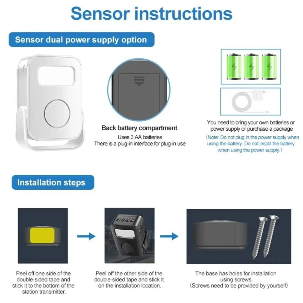 Infrared Sensor Intelligent Welcome Doorbell Recording Function Wireless Design Smart Home Door Alarm Wireless Door Bell Chime