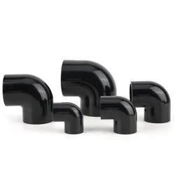 Flowcolour 20mm-50mm Pure black 90 degree elbow PVC elbow UPVC chemical pipeline plastic elbow