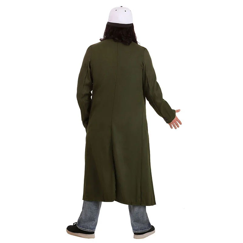 Adult The Silent Bob Costume Cosplay for Men Outdoor Apparel Army Green Coat Halloween Purim Carnival Party Fantasia Dress up