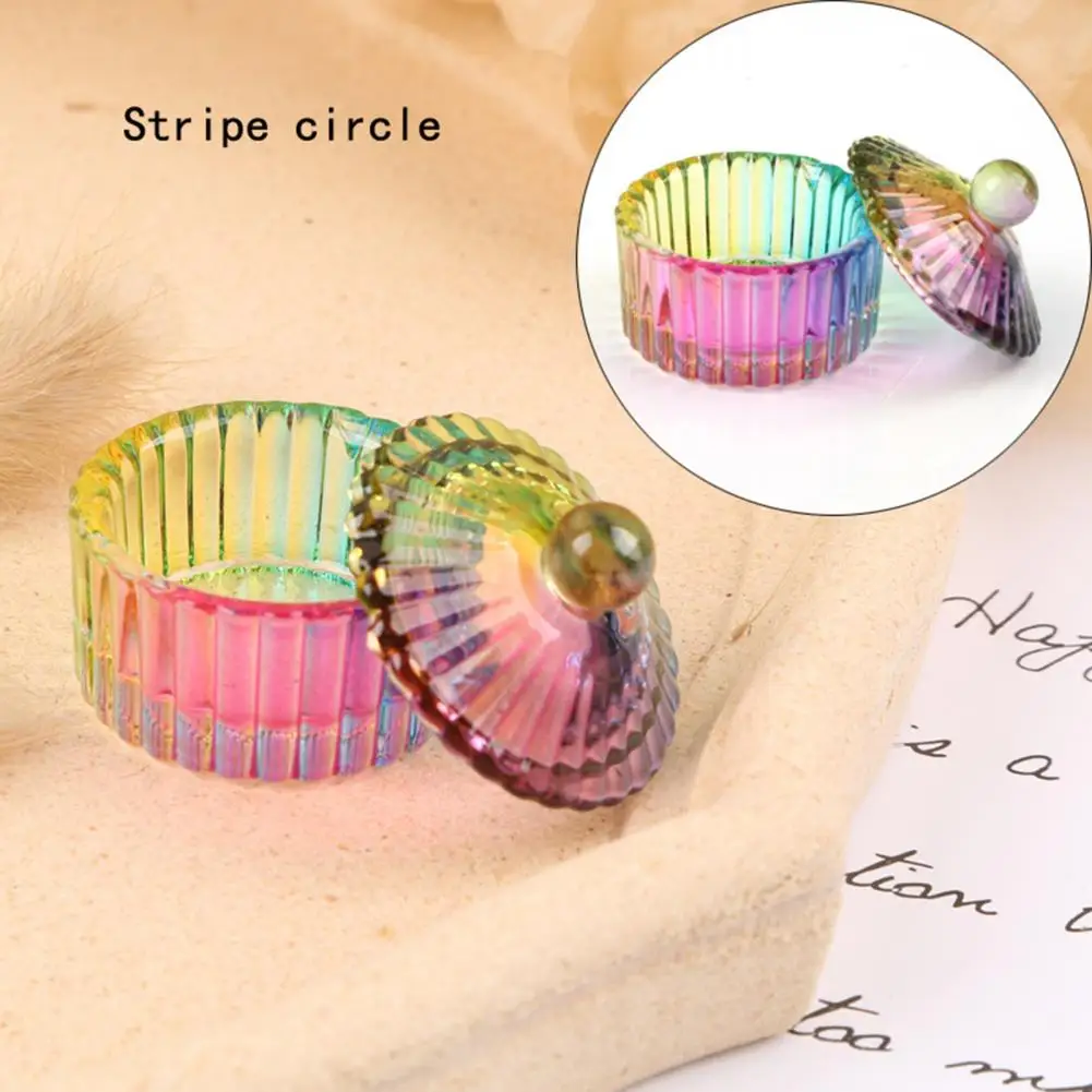 مادة زجاج فن الأظافر ، تخزين مسحوق الاكريليك ، طبق مع غطاء الغبار ، حامل للمبتدئين