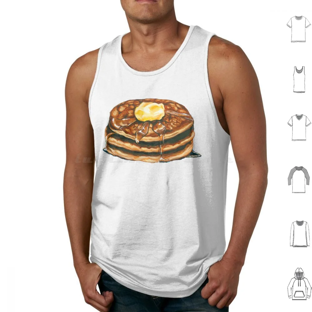 Pancakes Tank Tops Print Cotton Pancake Breakfast Food