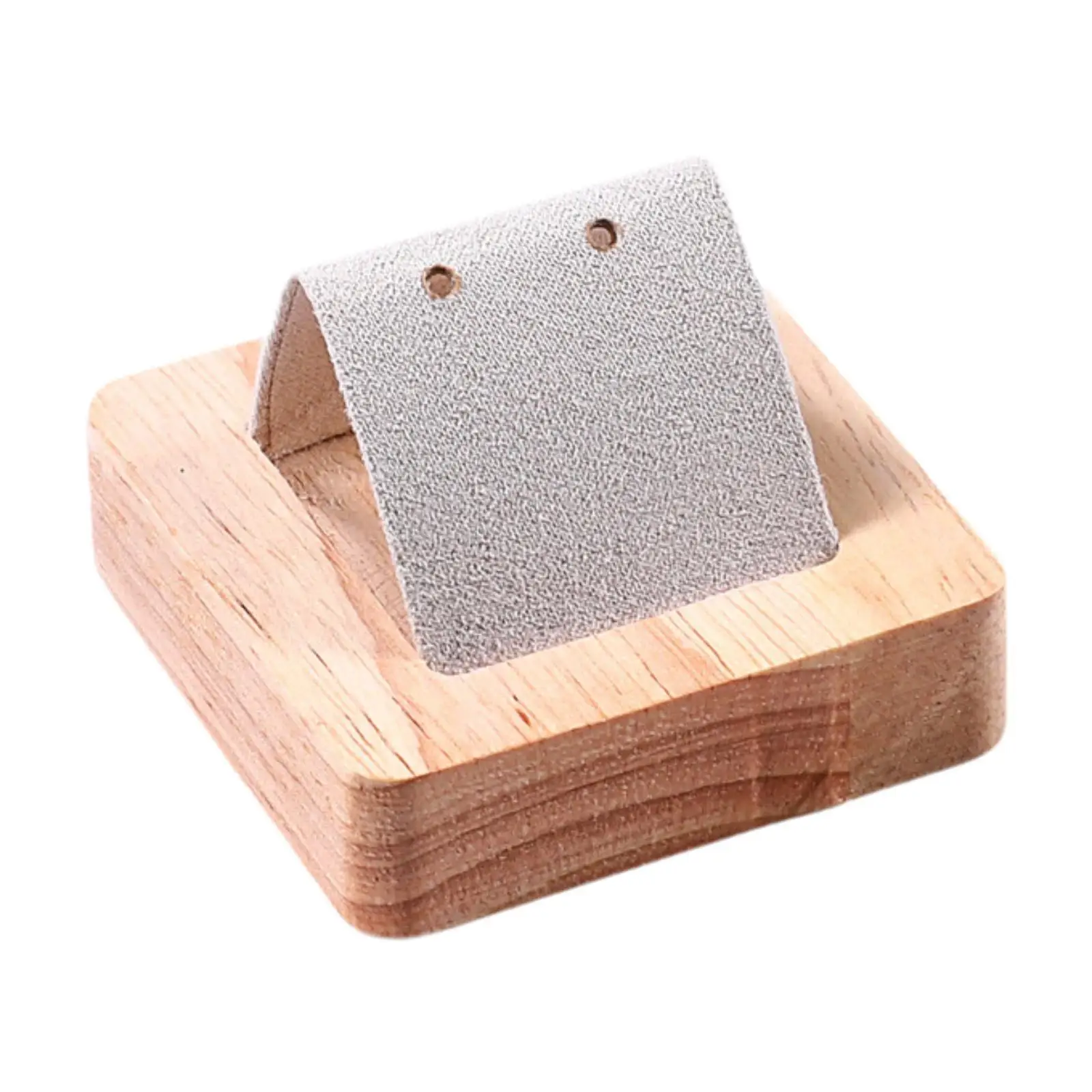 Earring Holder Dangling Stand with Hole Rustic Wood Base Jewelry Display Rack Ear Organizer for Store Shows Retail Ear Stud