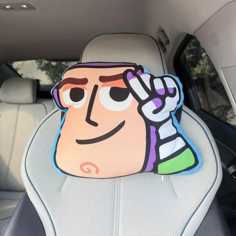 Disney Car Pillow Neck Pillow Buzz Lightyear Toy Story Car Cartoon Creative Soft Headrest Cushion Car Decoration