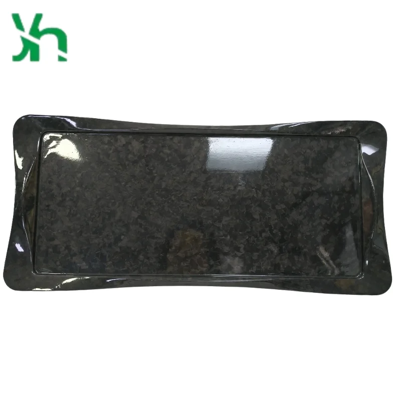 Bandeja de fibra de carbono 3K, carbono seco forjado, 30x25cm, plato para servir comida occidental, ligero de alta resistencia