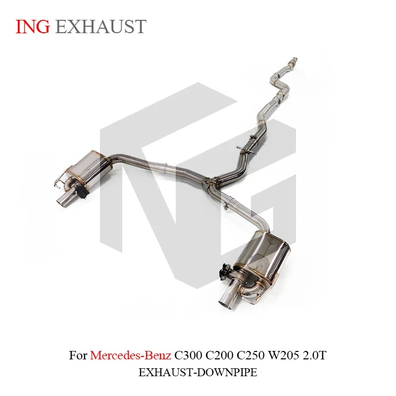 ING Performance Electric Valve Engine SS304 Catback for Mercedes BENZ C300 C200 C250 W205 2.0T Race Auto Muffler Exhaust system